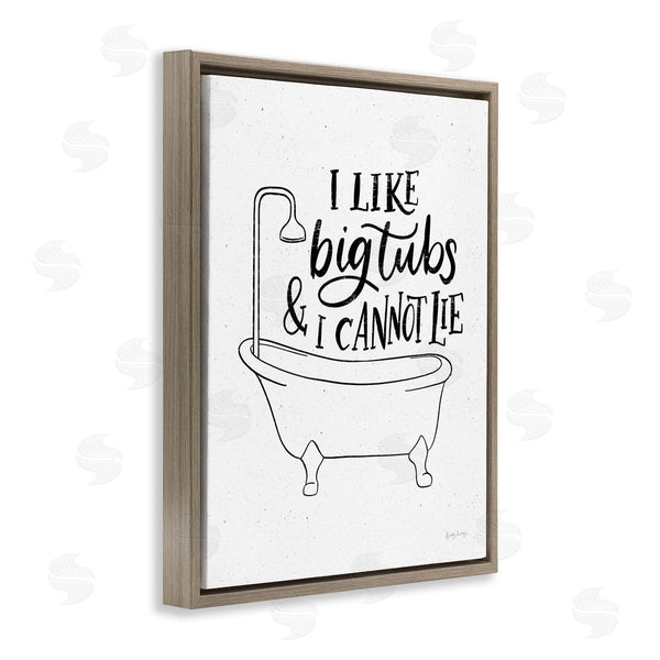 Stupell Industries Becky Thorns | I Like Big Tubs Bathroom Funny