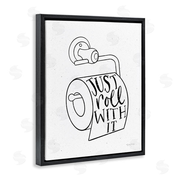 Stupell Industries Becky Thorns | Just Roll With It Toilet Paper
