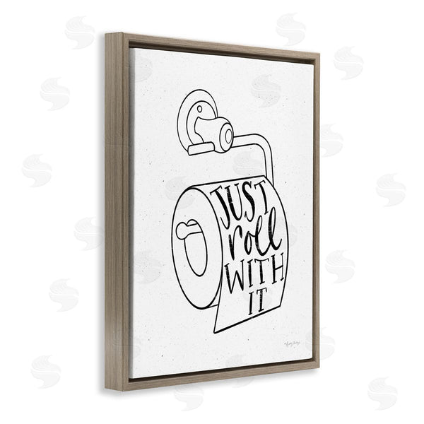 Stupell Industries Becky Thorns | Just Roll With It Toilet Paper