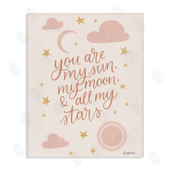 stupell industries Becky Thorns | My Sun Moon and Stars Children's Pink Sky Wall Art