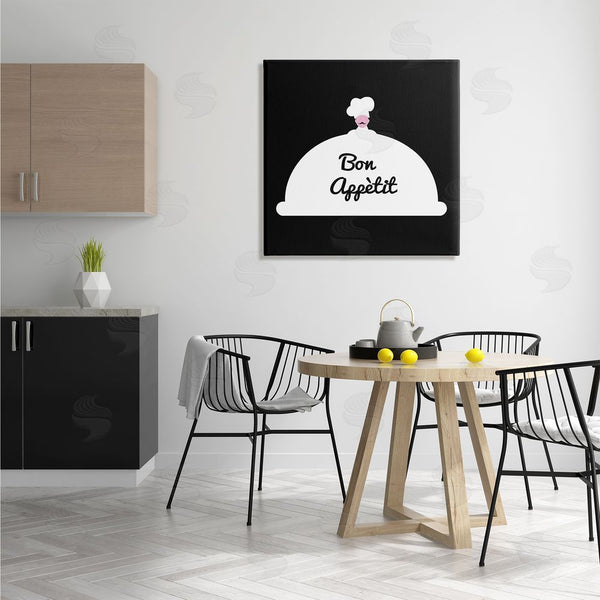 Stupell Industries Bellassai Art | Bon Appetit Phrase Mustache Chef Modern Design Wall Art