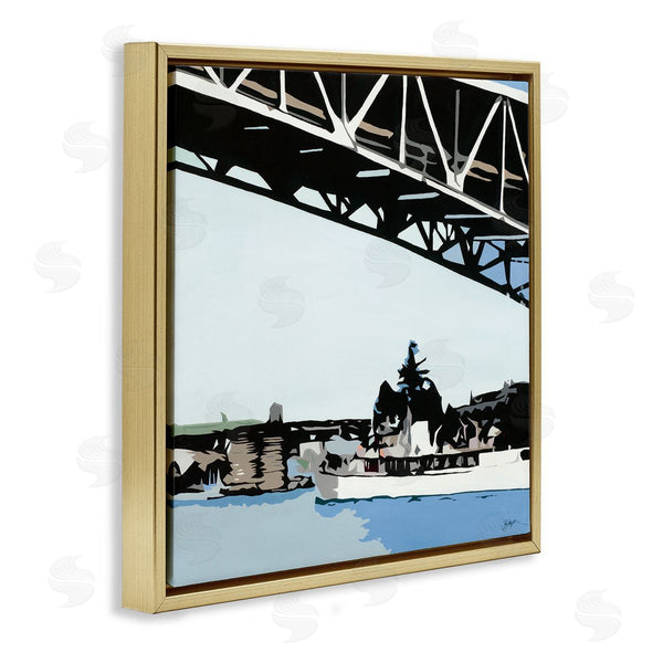 Stupell Industries Beth Ann Lawson | Ship Passing Under Bridge Soft Edge Abstraction Wall Art