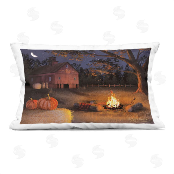 stupell industries Billy Jacobs | Calm Autumnal Night Fire Pit Printed Throw Pillow
