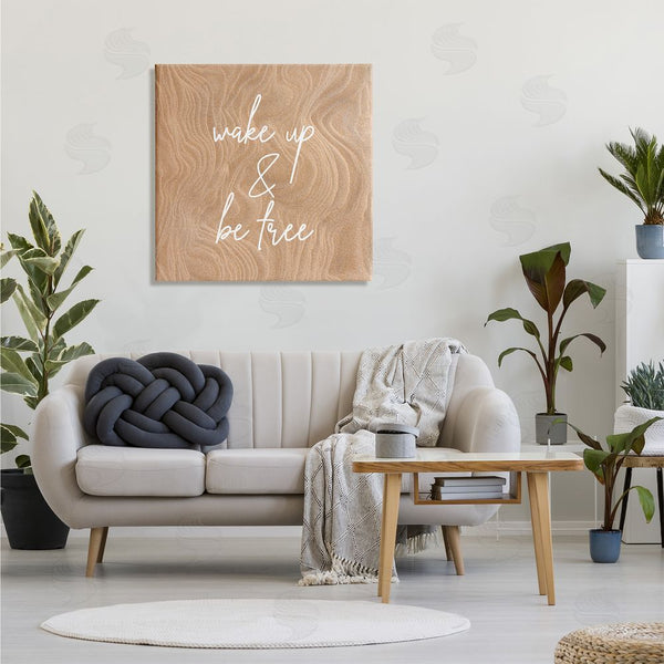 Stupell Industries Birch & Ink | Wake Up And Be Free Phrase Modern Pattern Wall Art
