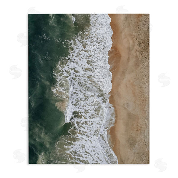 stupell industries Birch & Ink | Warm Tropical Beach Tide Summer Shore Aerial Photography Wall Art