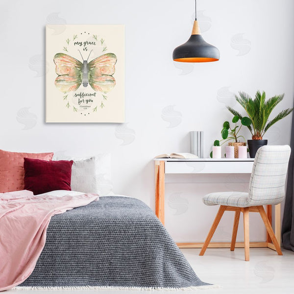 Stupell Industries Blue Chair Blessing | Floral Corinthians Verse Wall Art