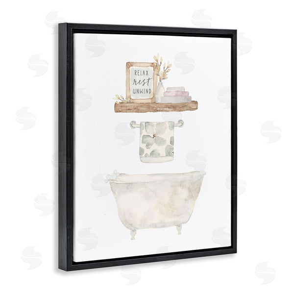 Stupell Industries Blue Chair Blessing | Relax Unwind Minimal Bath