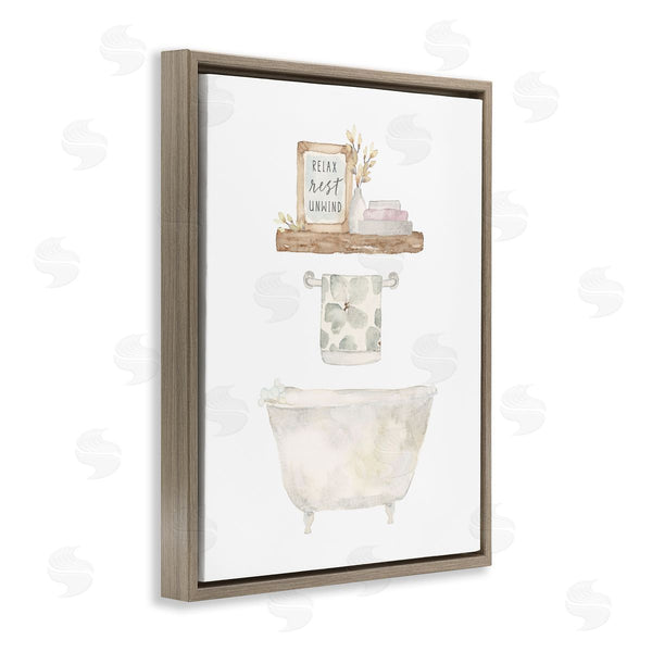 Stupell Industries Blue Chair Blessing | Relax Unwind Minimal Bath