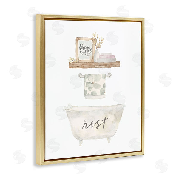 Stupell Industries Blue Chair Blessing | Restful Proverb Bathtub