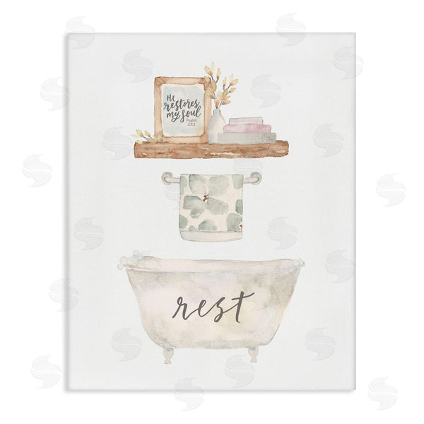 stupell industries Blue Chair Blessing | Restful Proverb Bathtub