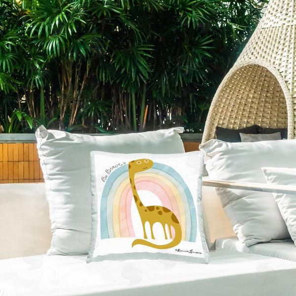 Stupell Industries Bonnie Lemaire | Be Brave Dinosaur Printed Throw Pillow