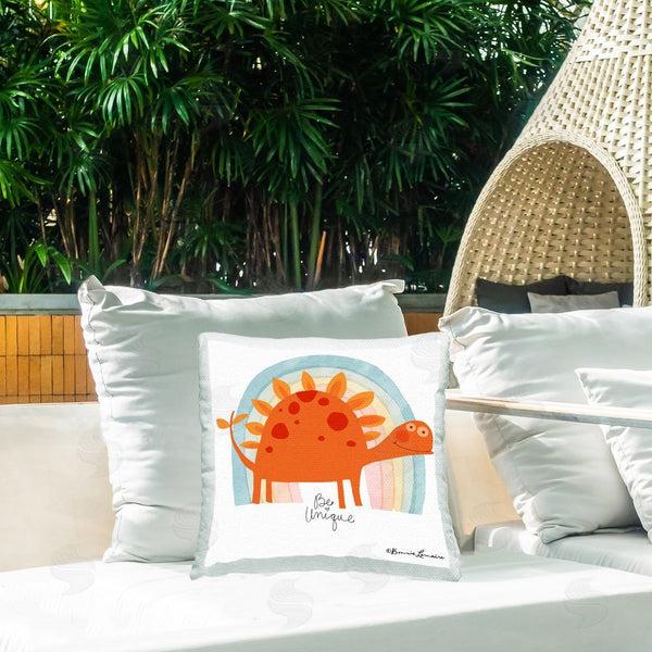 Stupell Industries Bonnie Lemaire | Be Unique Dinosaur Printed Throw Pillow