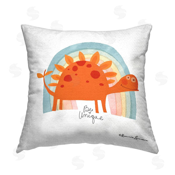 Stupell Industries Bonnie Lemaire | Be Unique Dinosaur Printed Throw Pillow