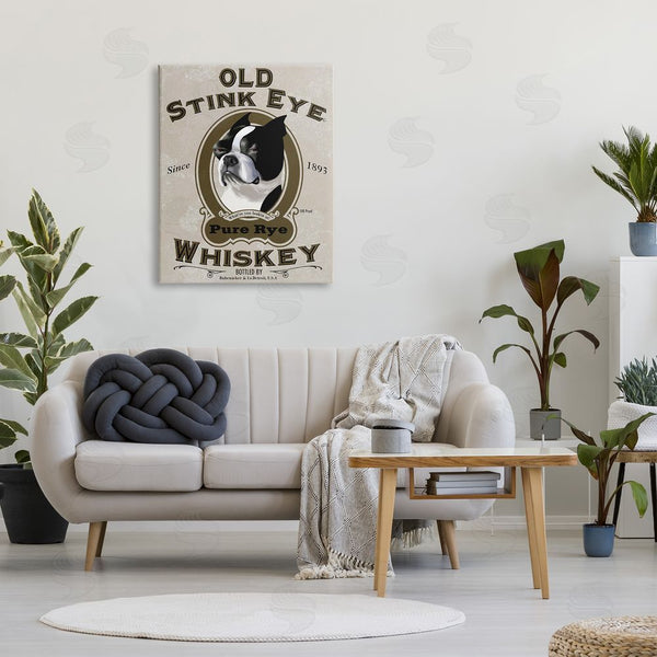 Stupell Industries Brian Rubenacker | Old Stink Eye Whiskey Vintage Pet Dog Advertisement Wall Art