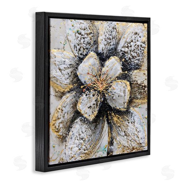 Stupell Industries Britt Hallowell | Gold White Textured Flower Petals