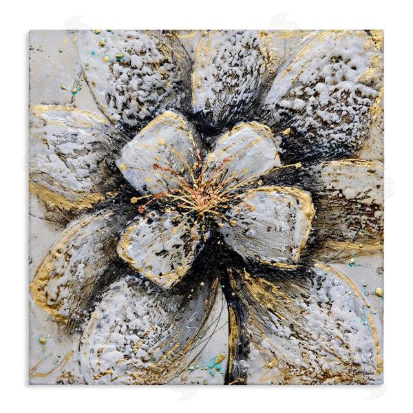 stupell industries Britt Hallowell | Gold White Textured Flower Petals