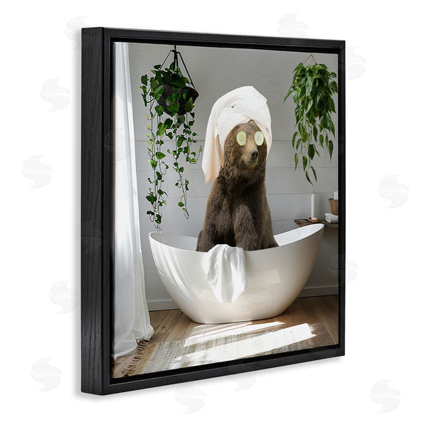 Stupell Industries CAD Designs | Bear In Refreshing Spa Bath