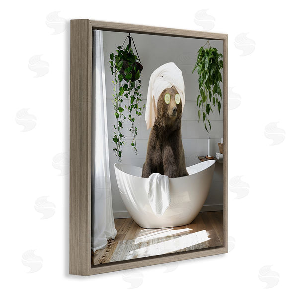 Stupell Industries CAD Designs | Bear In Refreshing Spa Bath