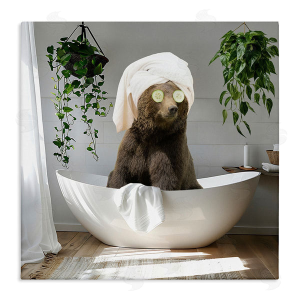 stupell industries CAD Designs | Bear in Refreshing Spa Bath