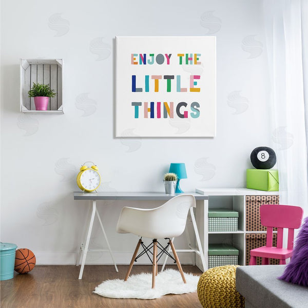 Stupell Industries CAD Designs | Enjoy Little Things Kids' Motivational Phrase Block Typography Wall Art