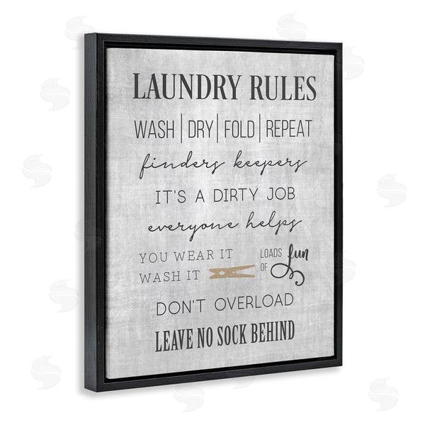 Stupell Industries CAD Designs | Laundry Room Rules Family List Wall Art