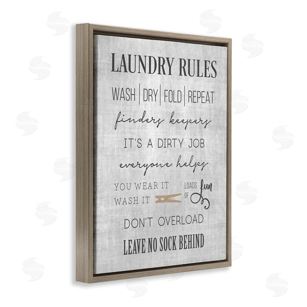 Stupell Industries CAD Designs | Laundry Room Rules Family List Wall Art