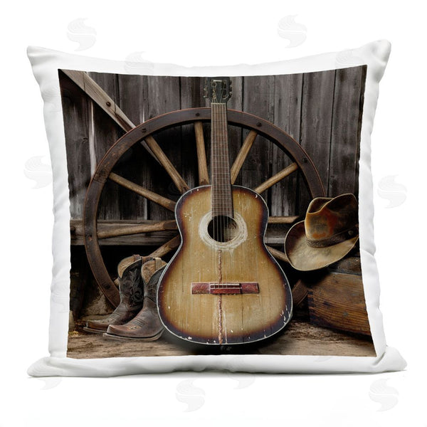 Stupell Industries CAD Designs | Old Songs Rustic Guitar Throw Pillow