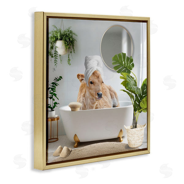 Stupell Industries CAD Designs | Pampered Cow In Bath