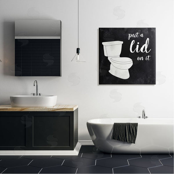 Stupell Industries CAD Designs | Put Lid On It Humorous Bathroom Toilet Phrase Wall Art