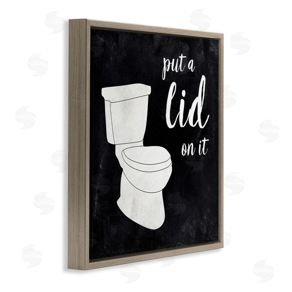 Stupell Industries CAD Designs | Put Lid On It Humorous Bathroom Toilet Phrase Wall Art