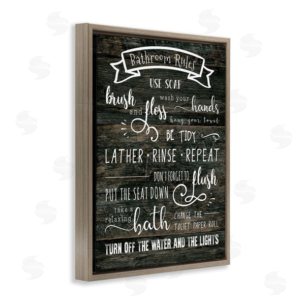 Stupell Industries CAD Designs | Rustic Bathroom Rules Sign Good Hygiene List Wall Art