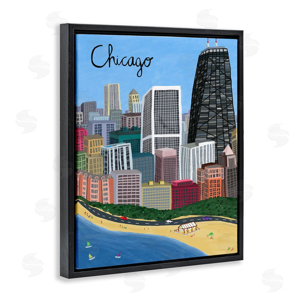 Stupell Industries Carla Daly | Colorful Chicago Illinois Skyline