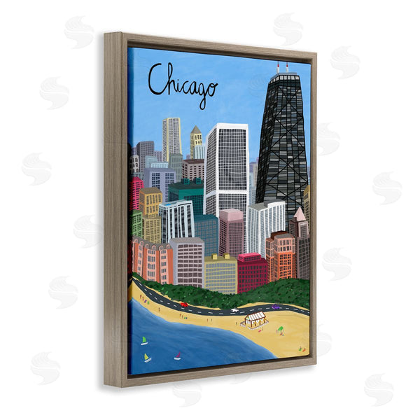 Stupell Industries Carla Daly | Colorful Chicago Illinois Skyline