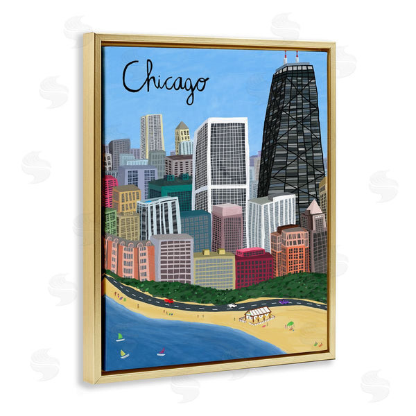 Stupell Industries Carla Daly | Colorful Chicago Illinois Skyline