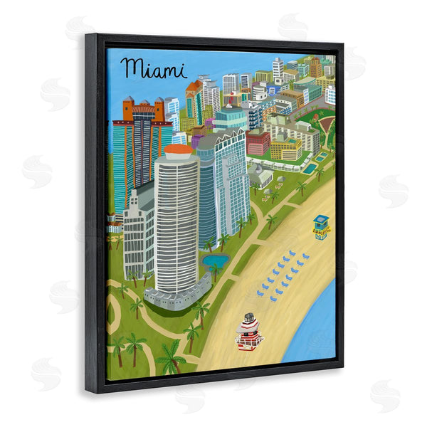 Stupell Industries Carla Daly | Colorful Miami Florida Beach