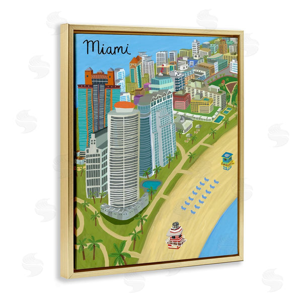 Stupell Industries Carla Daly | Colorful Miami Florida Beach