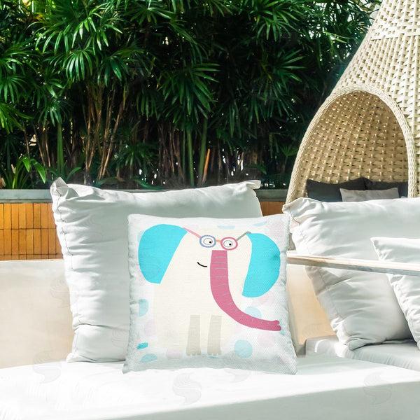 Stupell Industries Carla Daly | Electric Blue Elephant Throw Pillow