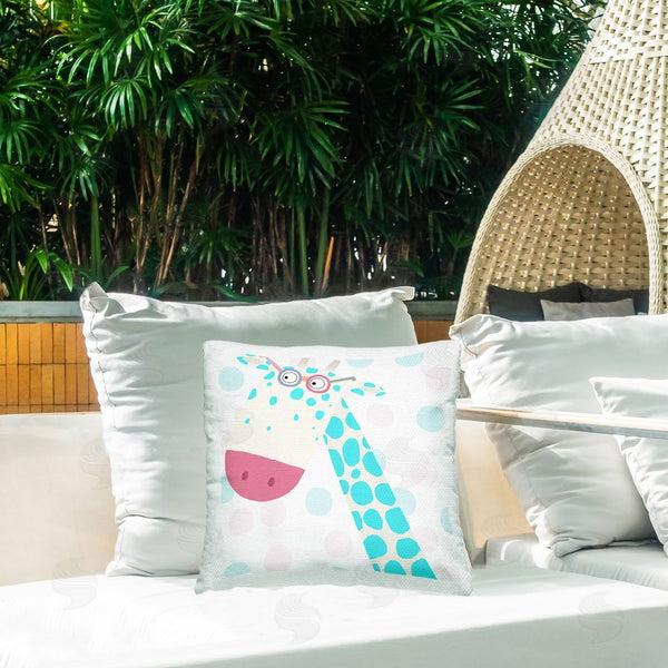 Stupell Industries Carla Daly | Electric Blue Giraffe Throw Pillow