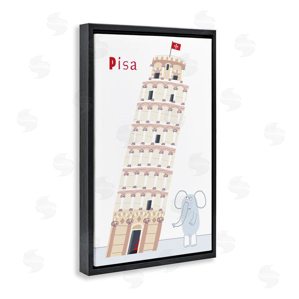 Stupell Industries Carla Daly | Elephant & Leaning Tower Pisa Wall Art