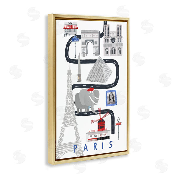 Stupell Industries Carla Daly | Paris Whimsical Travel City