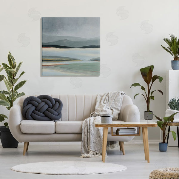 Stupell Industries Carol Robinson | Abstract Landscape Painting Distant Lakeside Mountains Wall Art