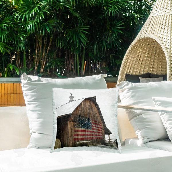Stupell Industries Carol Robinson | America Proud Barn Printed Throw Pillow