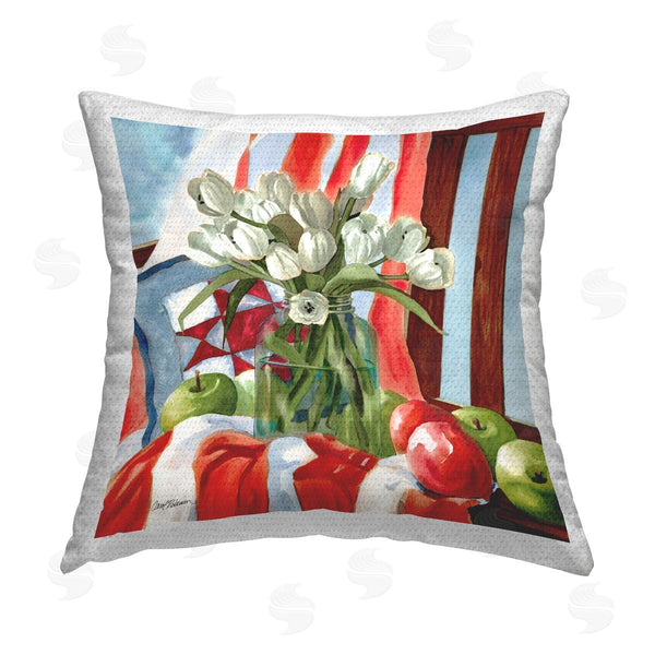 Stupell Industries Carol Robinson | Celebratory July Tulips Printed Throw Pillow