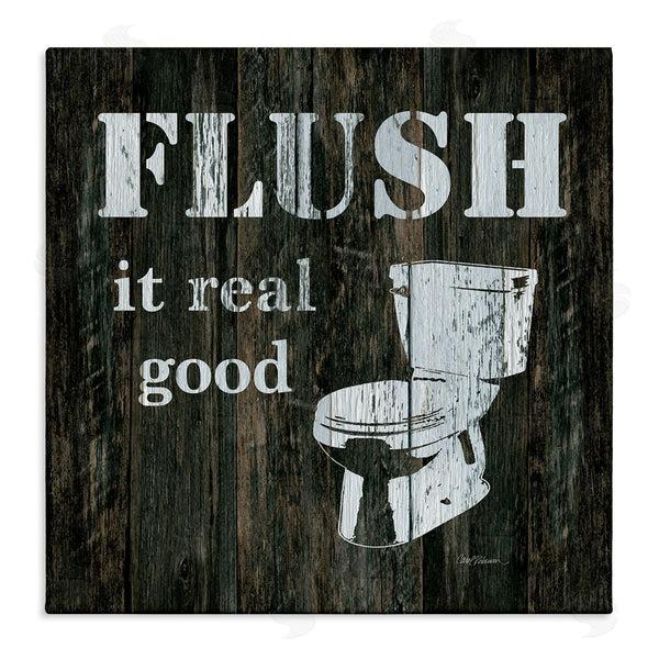 stupell industries Carol Robinson | Flush It Real Good Phrase Vintage Rustic Toilet Wall Art