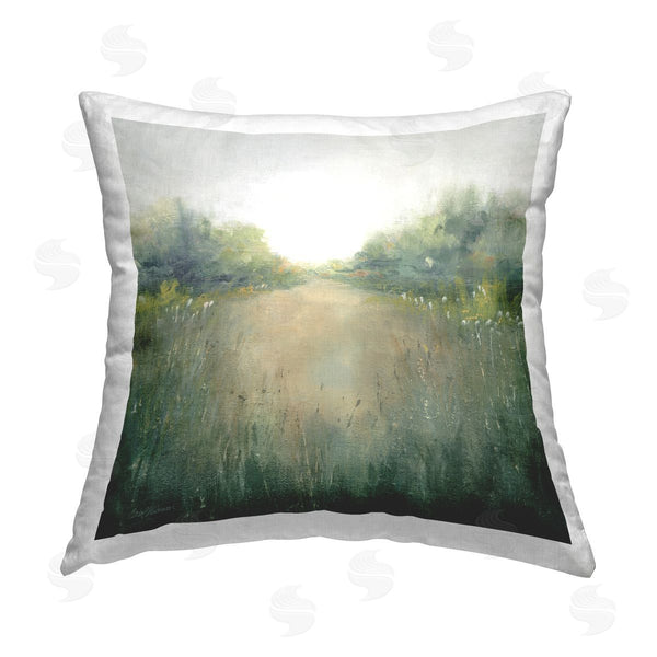 stupell industries Carol Robinson | Green Pond Landscape Printed Throw Pillow