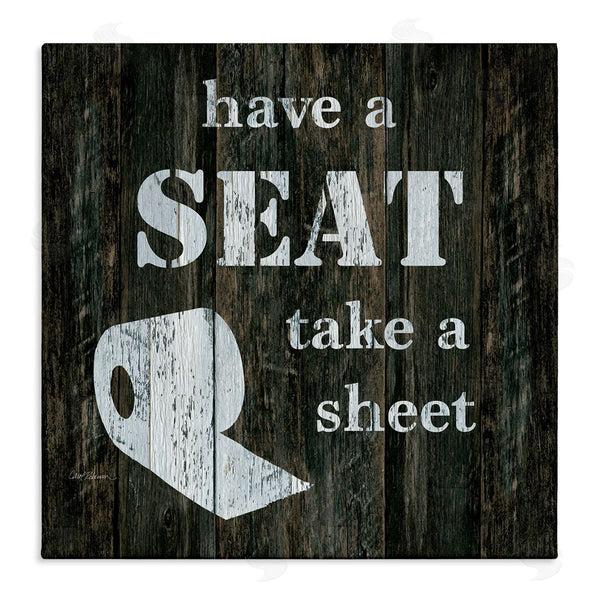 stupell industries Carol Robinson | Have a Seat Take A Sheet Rustic Bathroom Wall Art