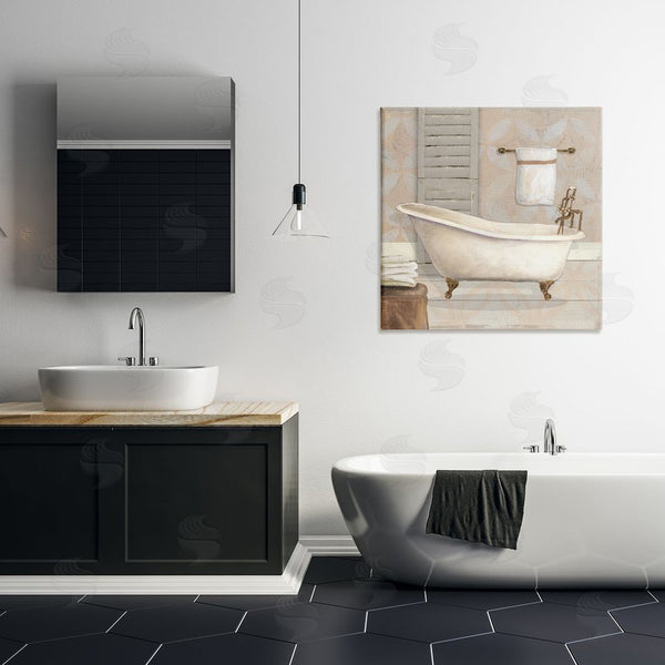 Stupell Industries Carol Robinson | Neutral Clawfoot Bathtub