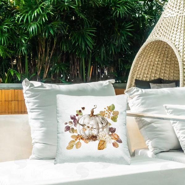 Stupell Industries Carol Robinson | Pumpkin & Florals On White Printed Throw Pillow