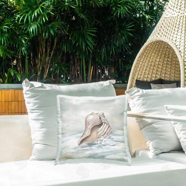 Stupell Industries Carol Robinson | Washed Ashore Conch Printed Throw Pillow