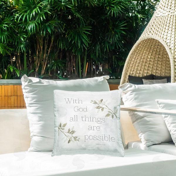 Stupell Industries Carol Robinson | With God All Things Sentiment Printed Throw Pillow